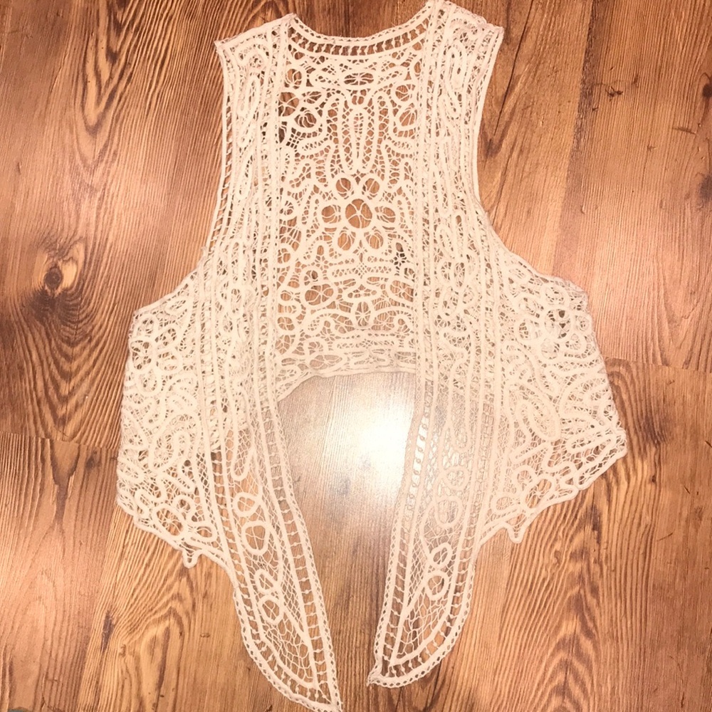 Cream Crochet Vest